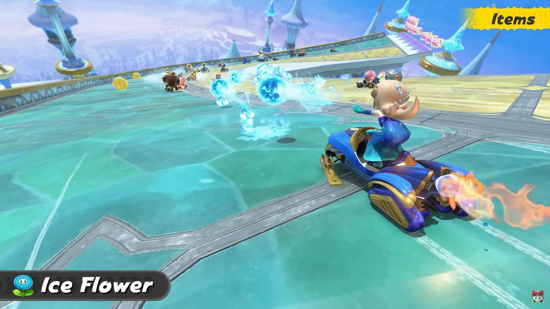 Ice Flower freezes nearby rivals (Image via Nintendo)
